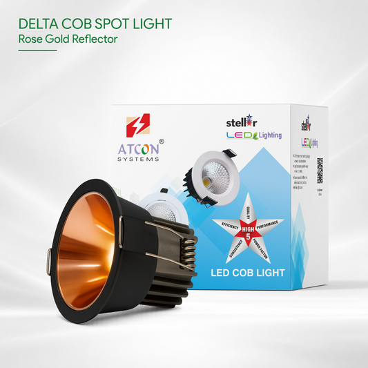 Atcon Stellar Delta Gold/Silver Reflector Round COB Spot Light